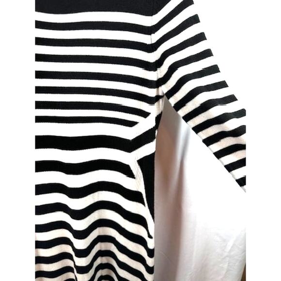 Calvin Klein Black and White Long Sleeve Sweater Dress Size L - Picture 4 of 7